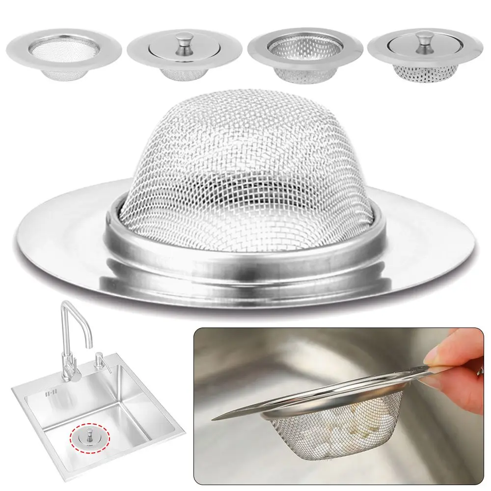 

Kitchen Sink Strainer With Lid Food Hair Stopper Plug Filter Basket Bathroom Shower Cleaning Waste Drainer Drain Hole Colander