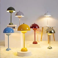 mushroom flower bud rechargeable led table lamp desk night for bedroom bedside dining table night lamp simple modern decoration