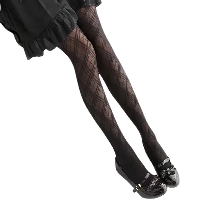 Women's Stockings Diamond Print Fashion Sexy Women's Pantyhose Transparent Erotic Stocking Tights Mesh Patterned Nylon Tights