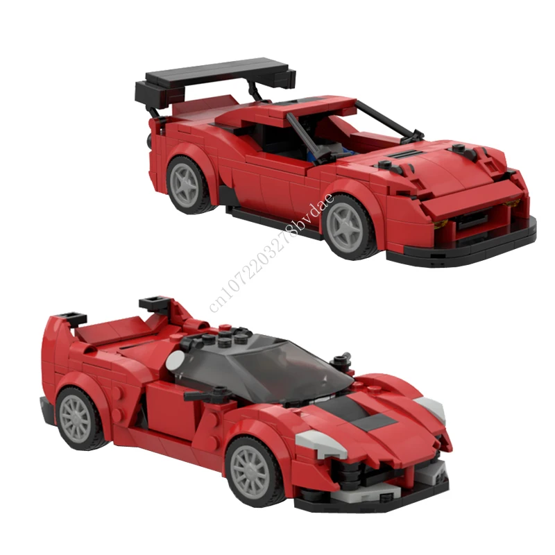 

283PCS MOC Speed Champions Red Super Sportscar Model Building Blocks Technology Bricks DIY Creative Assembly Kids Toys Gifts