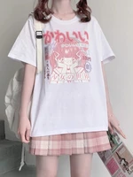 deeptown japanese anime print t shirt women kawaii cartoon graphic tshirt tees summer harajuku tops short sleeve female 2022