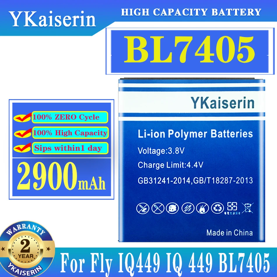 

YKaiserin 2900mah Replacement Battery For Fly IQ449 IQ 449 BL7405 BL 7405 High Capacity Battery + Track NO