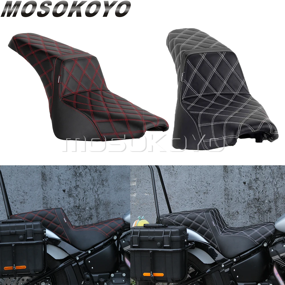 

Motorcycle 2-Up Driver & Passenger Seat Basket Weave Driver Passenger Seat For Harley Heritage Deluxe Standard Slim FLSL FXST