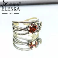 s925 sterling silver luxury top brand inlaid red zircon ring for men niche bow design fine jewelry gifts for women wholesale new
