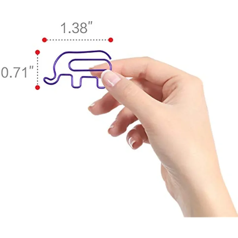 48pcs  Elephant Shaped Paper Clips,6 Colors in Gift Box for Students, Kids, Teachers enlarge