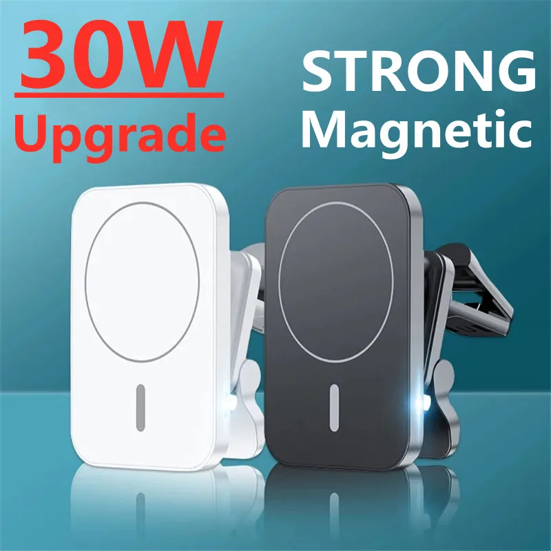 

2023 a-pple Watch 13 Charger 30W Magnetic Wireless Chargers Car Air Vent Stand i Phone Holder Mini QI Fast Charging Station For