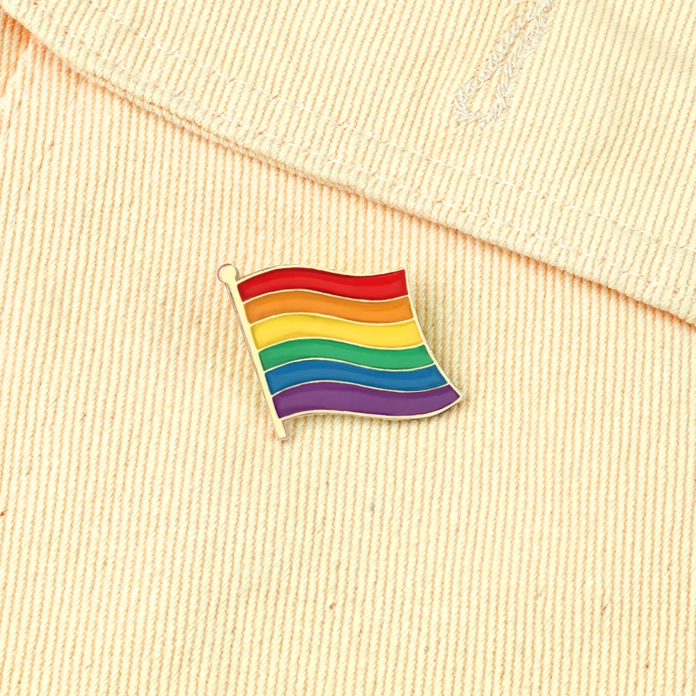 Модная разноцветная эмалированная брошь в форме ЛГБТ 6 цветов высокое качество