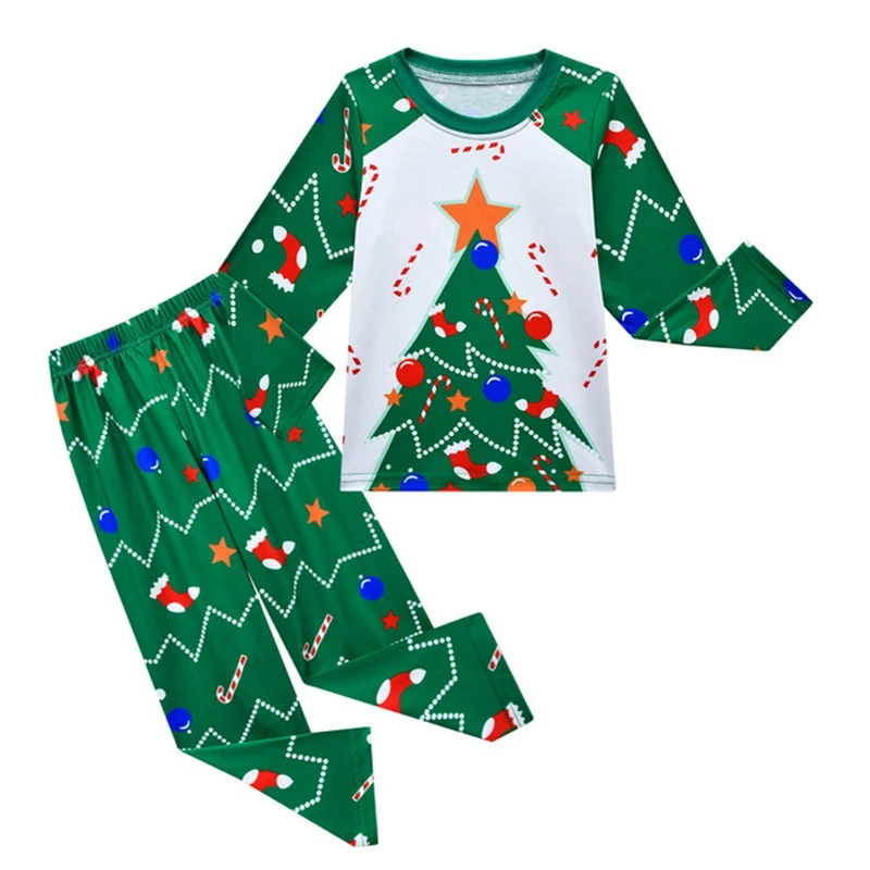 

Рождественские пижамные комплекты, пижамы для мальчиков и девочек, детская одежда для сна на Хэллоуин, одежда для сна с длинным рукавом, осе...