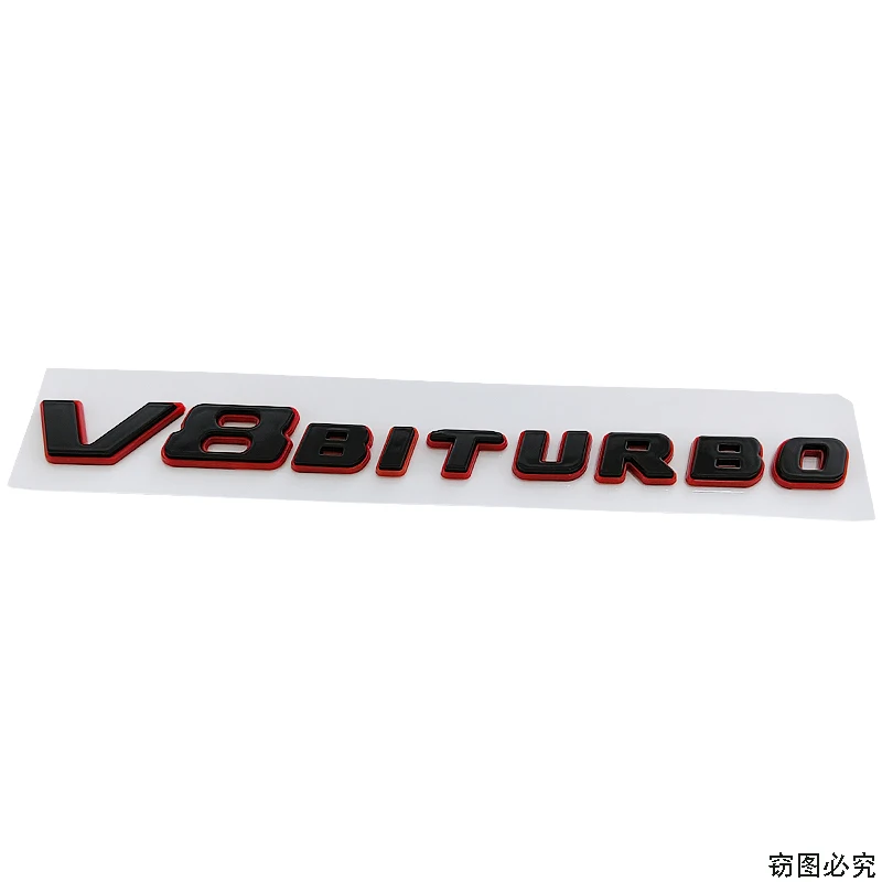 

Двухслойная красная этикетка V8 BITURBO для Mercedes Benz, новая модифицированная наклейка на крыло C E G-класса V8 BITURBO с боковым логотипом автомобиля