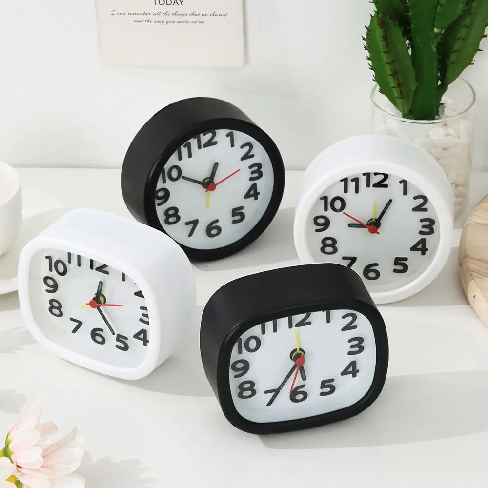 

Simple No Tick Quiet Quartz Alarm Clock Bedside Clocks Home Decor Number Clock