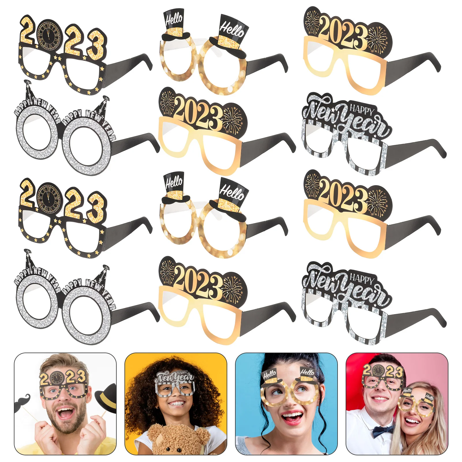 

Party Glasses New Year Eyeglasses Props Supplies Frames Decors Photo Eve Decorative Frame Sunglasses Funny Kids Prop Years
