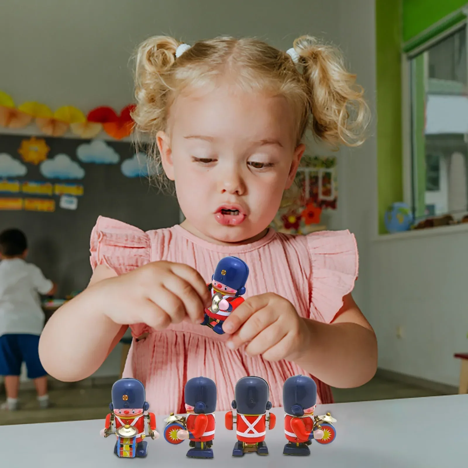 Жестяной барабанный робот жестяной барабанщик ходячий солдат заводная игрушка