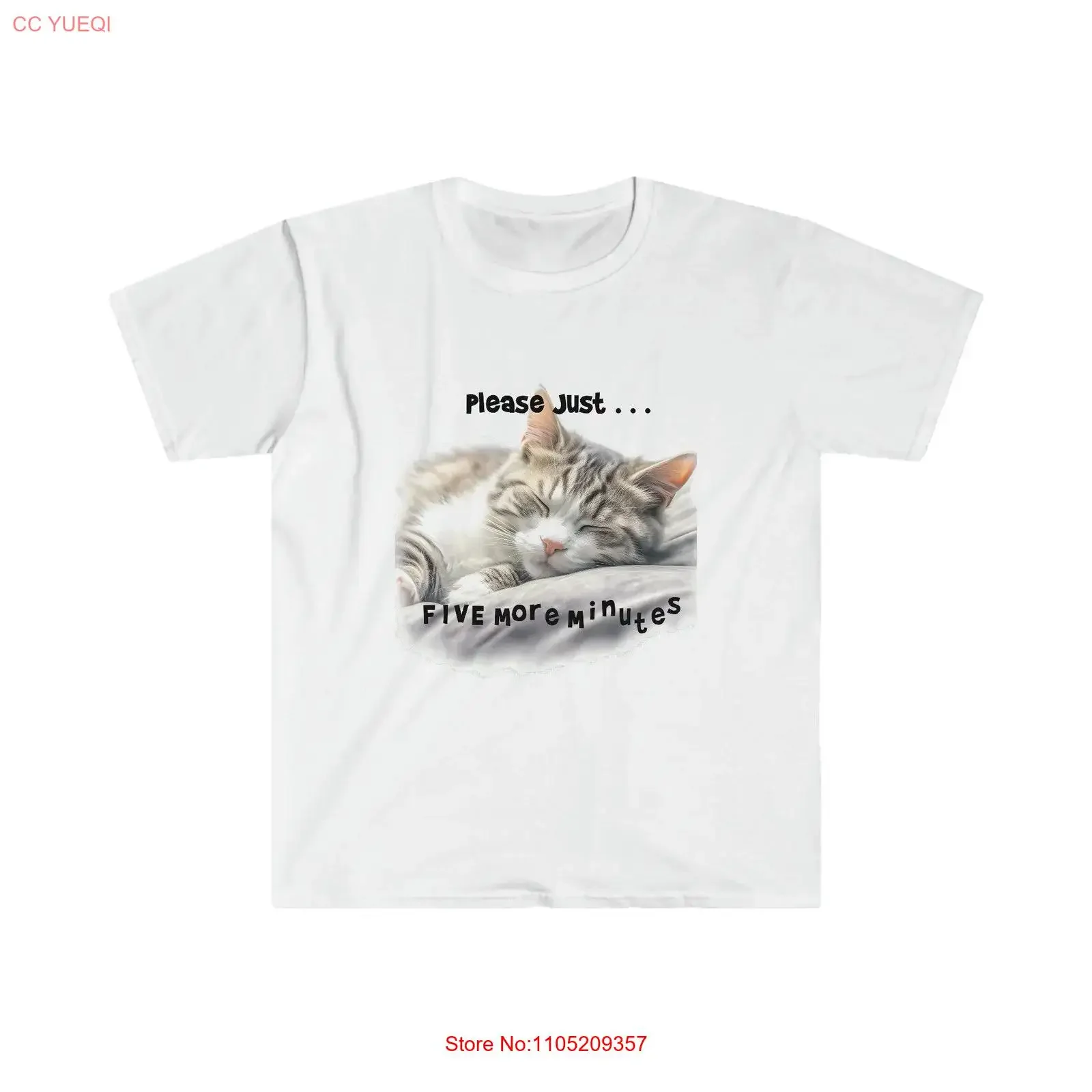 Фото Футболка Five More Minutes Kitten Cool Cat 5, винтажная стираная футболка унисекс, повседневная универсальная уличная одежда, слегка топ для повседневной носки №1
