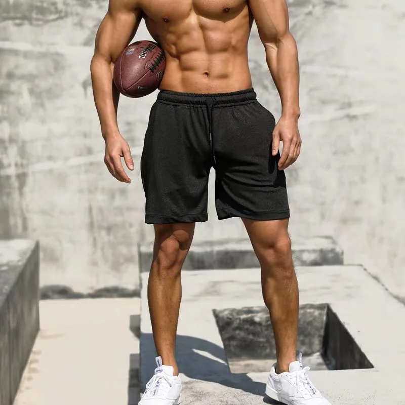 

Мужские спортивные шорты с боковыми карманами и эластичной талией, однотонные модные тренировочные спортивные брюки на шнуровке, пляжная одежда для серфинга