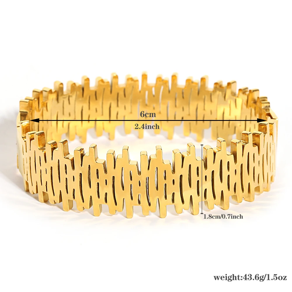 Крупные нестандартные металлические браслеты Greatera из нержавеющей стали для