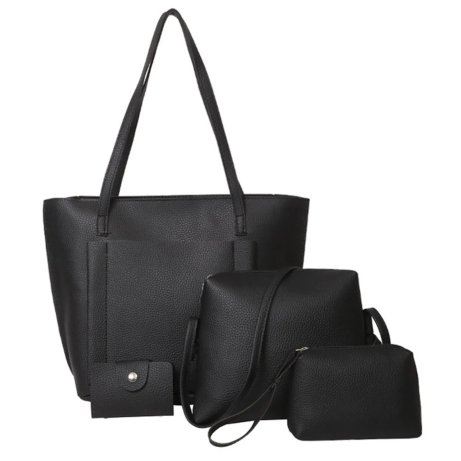 

4pcs Women Set Top-handle Card Holder Large Capacity Women Tassel Handbag Shoulder Bag Wallet Ladies Pu Leather Crossbody Bag