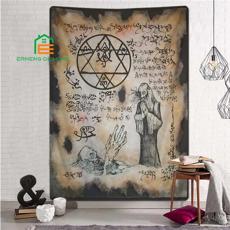 

Dark Necronomicon Cthulhu Mythological Monster Tapestry Wall Hanging Dark Style Wall Tapestries Wall Art Decor 6 Sizes