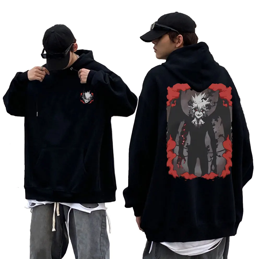 

Japanese Anime Black Clover Asta Liebe Double Sided Graphics Hoodie Men's Manga Fleece Cotton Sweatshirt Male Oversized Hoodies