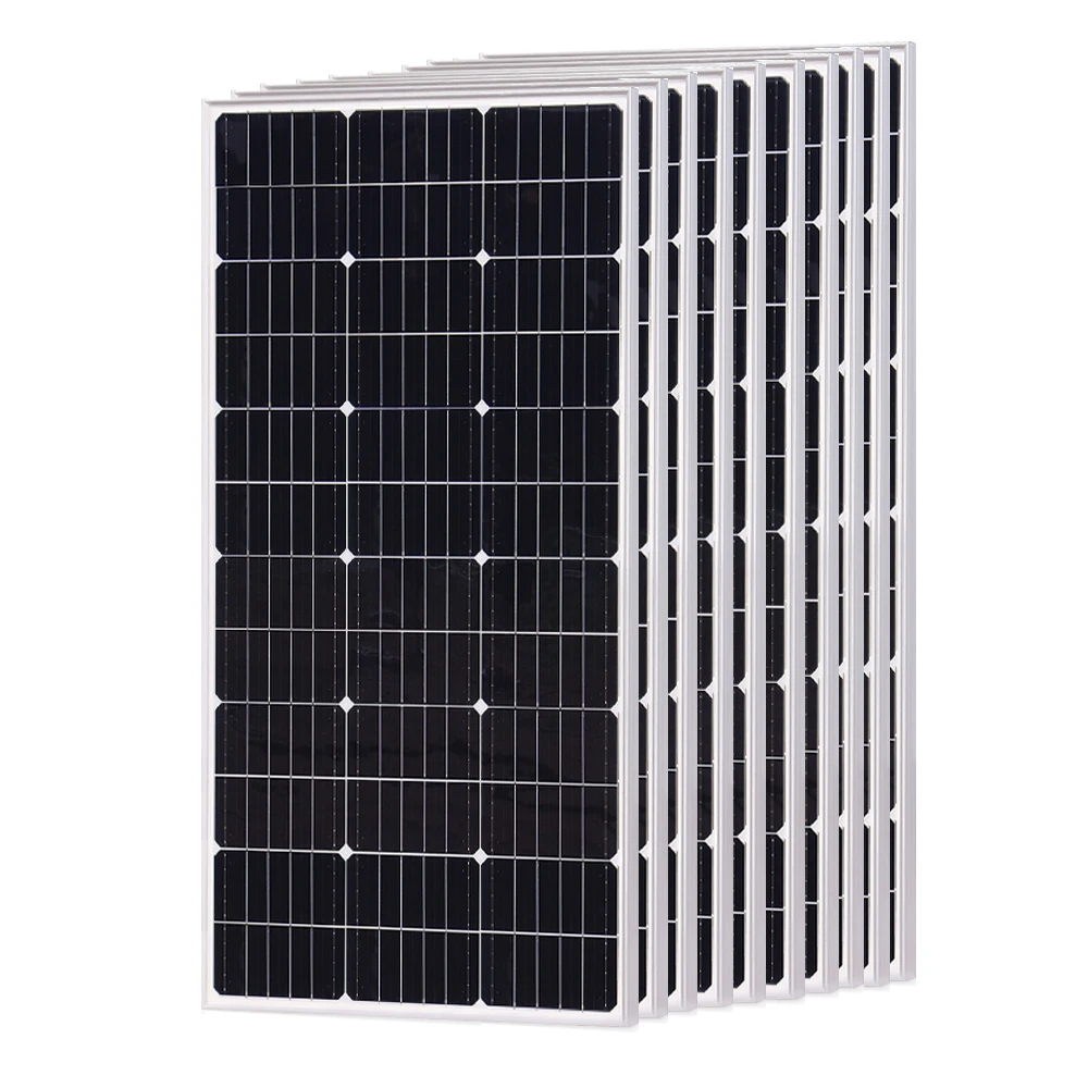 XINPUGUANG 1-10 pcs 100W 12V SOLAR PANEL LIGHTWEIGHT 200W 400W 500W 1000W 18V Mono SolarPanel With Frame for balcony power plant Home house RVs boats cabins trailers cars etc