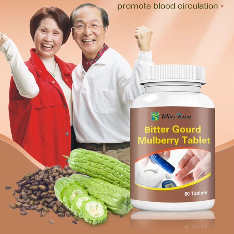 

60 capsules Bitter Melon Mulberries lower blood sugar protect the pancreas, and promote cardiovascular and cerebrovascular