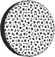 black and white football pattern tire cover waterproof sun protector for 14 to 17 tire diameters