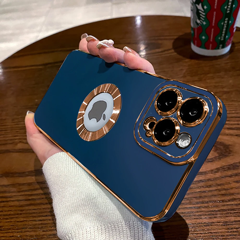 Luxury Fashion Soft Plating Phone Cases For iPhone 14 13 12 11 Pro Max 14 Plus Hollow Out Silicone Protective Cover Accessories