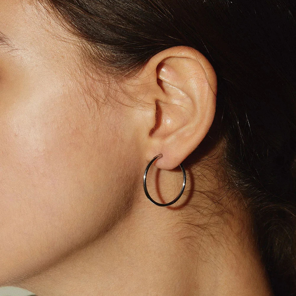 E-Manco 25 мм модные серьги из нержавеющей стали для женщин минималистичные тонкие