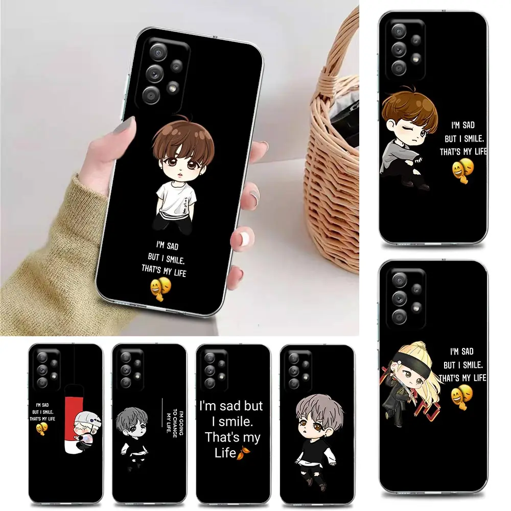 

Cartoon Cute Boys Clear Phone Case for Samsung A71 A72 A73 A01 A11 A12 A13 A22 A23 A31 A32 A41 A51 A52 A53 4G 5G TPU Case