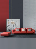 modern light luxury leather sofa head leather living room red down size family italian custom leather sofa
