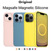 liquid silicone for magsafe magnetic animation case for iphone 13 pro max 12 pro mini wireless charging original cover fundas