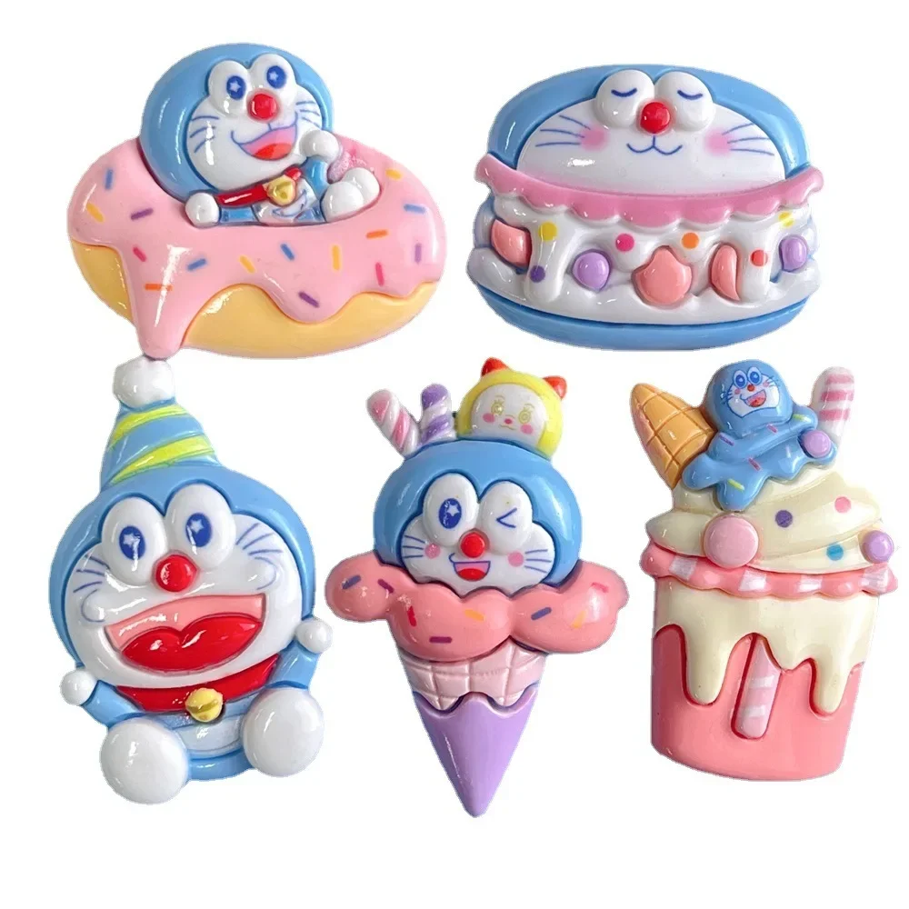 2 шт. Мультяшные полимерные принадлежности Doraemon с плоской задней стороной
