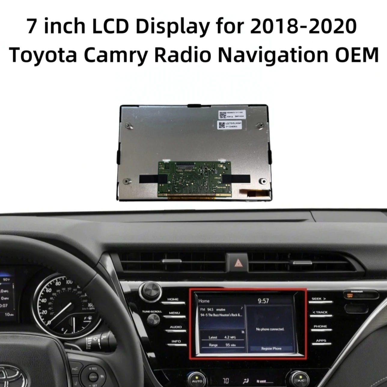 Фото НОВЫЙ 7-дюймовый ЖК-экран LQ070Y5LW04 для Toyota Camry Radio Navi Display 2018-2020 OEM №1