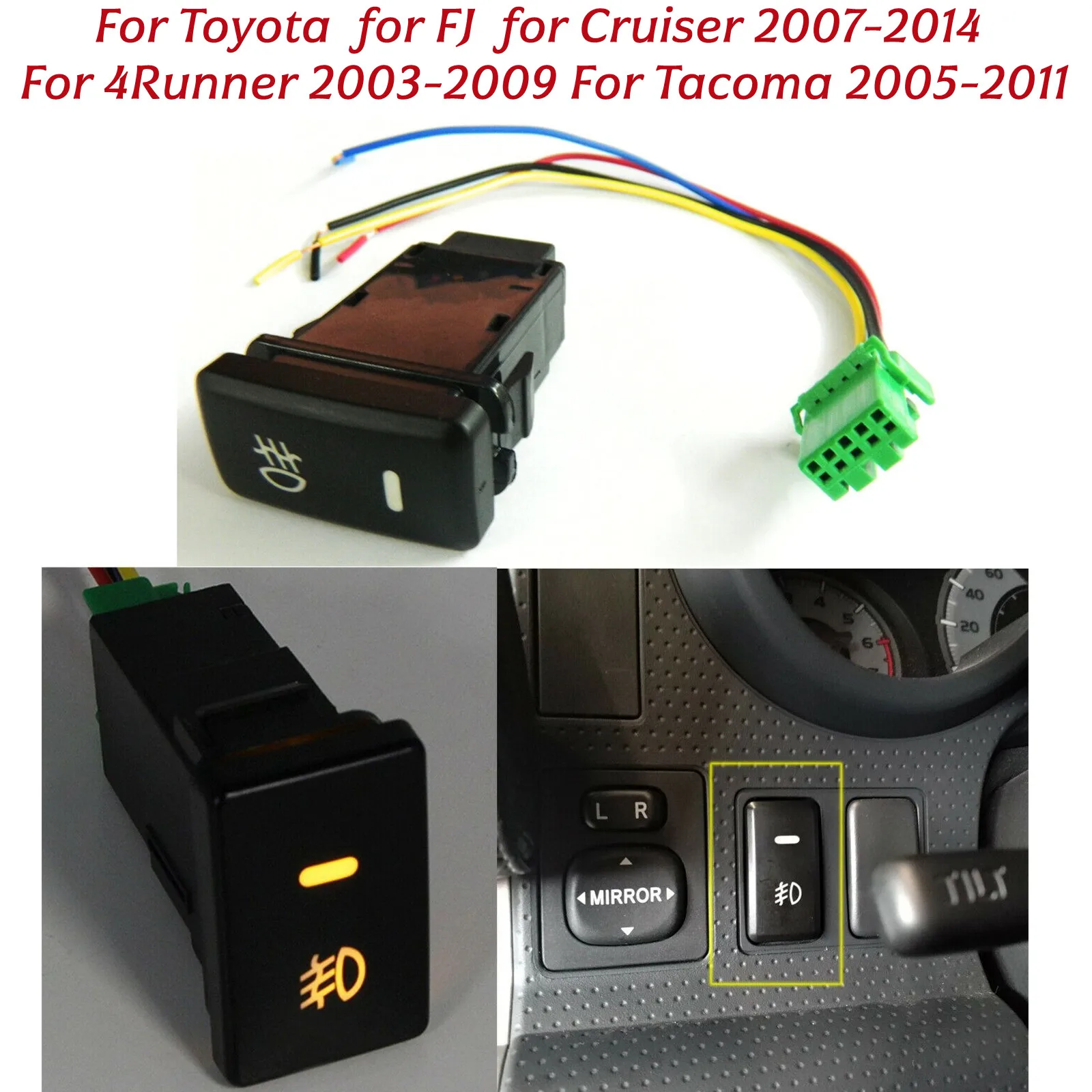 

1 шт. для Toyota FJ Cruiser 2007-2014, янтарный туман