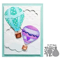 2022 hot air balloon frame metal cutting dies diy scrapbooking paper photo album crafts mould cards embossing stencils for decor