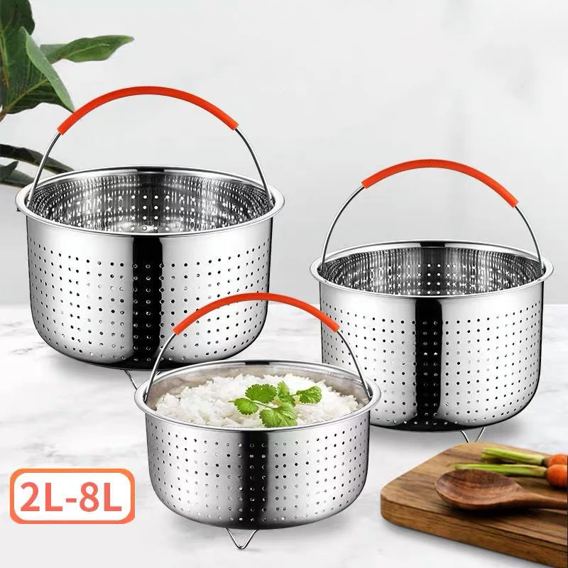 

Stainless Steel Steamer Basket Instant Pot Accessories for 3/6/8 Qt Instant Pot Pressure Cooker with Silicone Covered Handle