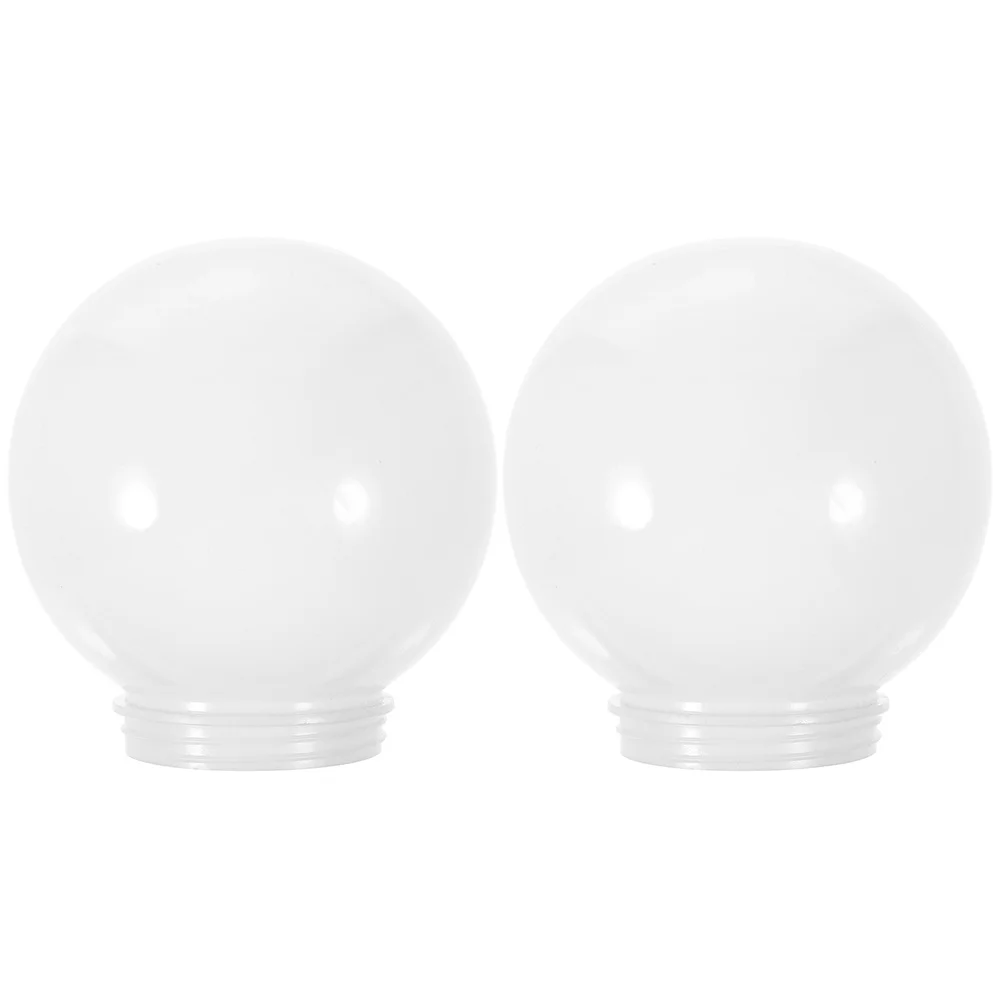 

2 Pcs Pendant Lights Ball Lampshade Replacement Acrylic Shades For Outdoor Street Cover Ceiling White