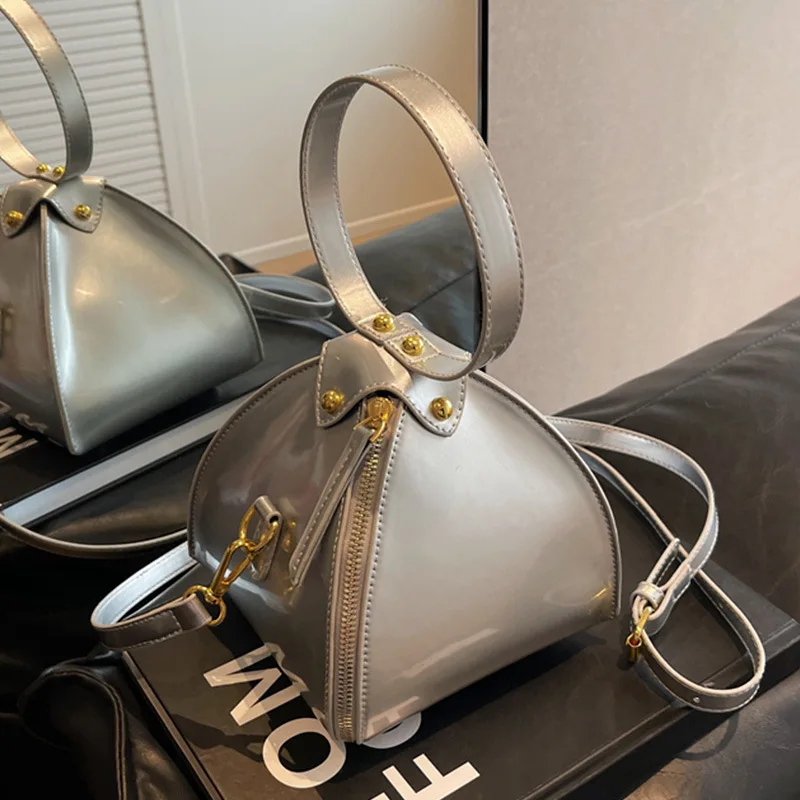 Mini Triangle Shoulder Bags For Women Hand Bag Leather Crossbody Bag New 2023 Trend Fashion Solid Female Handbags and Purses
