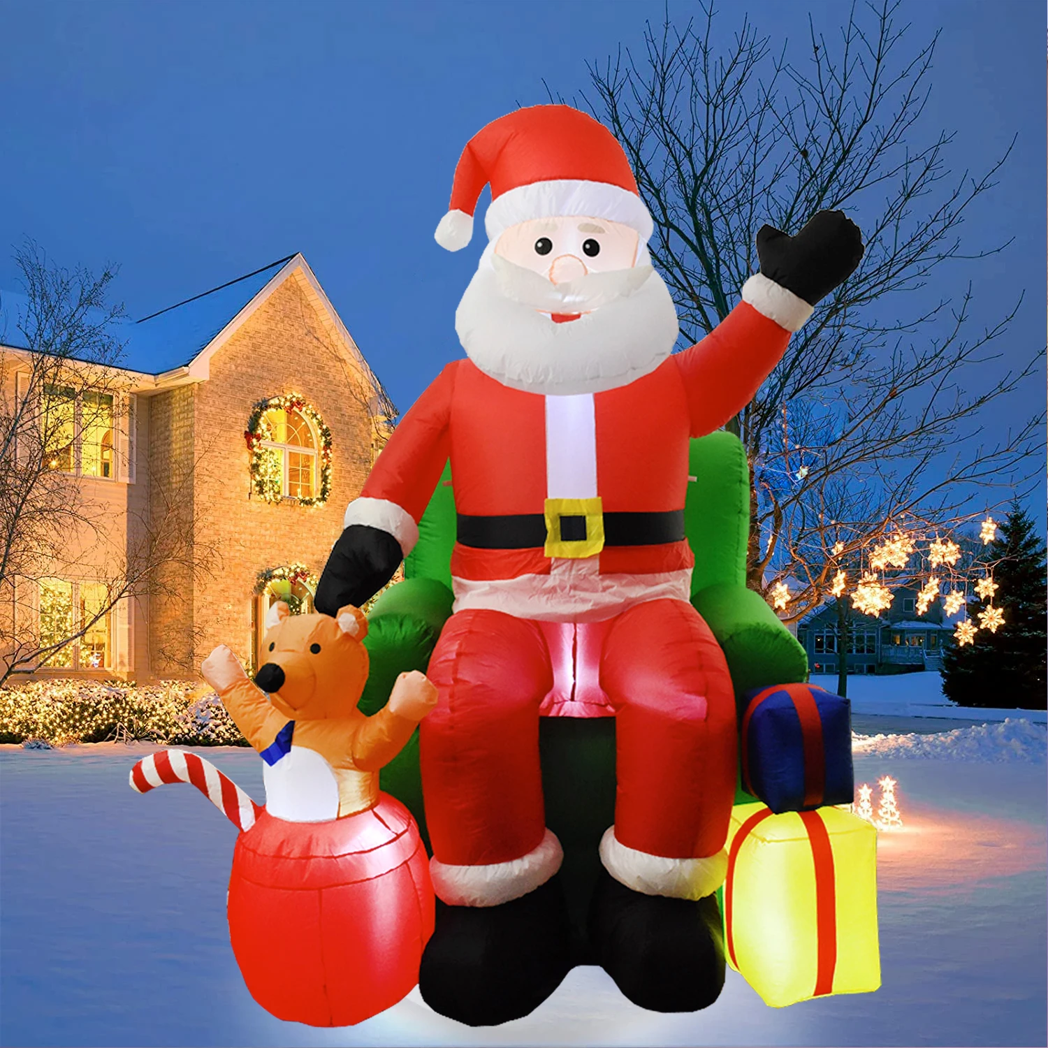 

7.5FT Santa Claus Christmas Inflatable Outdoor Decorations Large Santa LED Lighted Inflatable Toys Home Garden Decor 2023 New