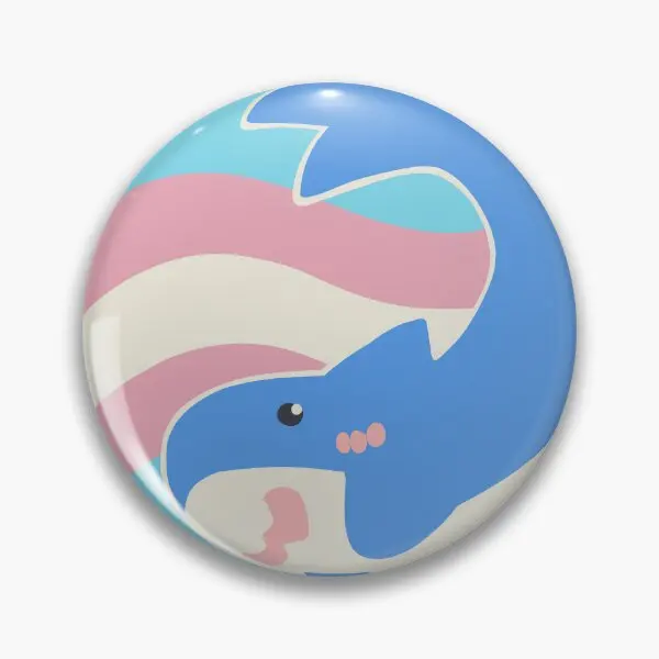 Булавка с мягкой кнопкой в виде акулы Trans Blahaj металлический декор для влюбленных