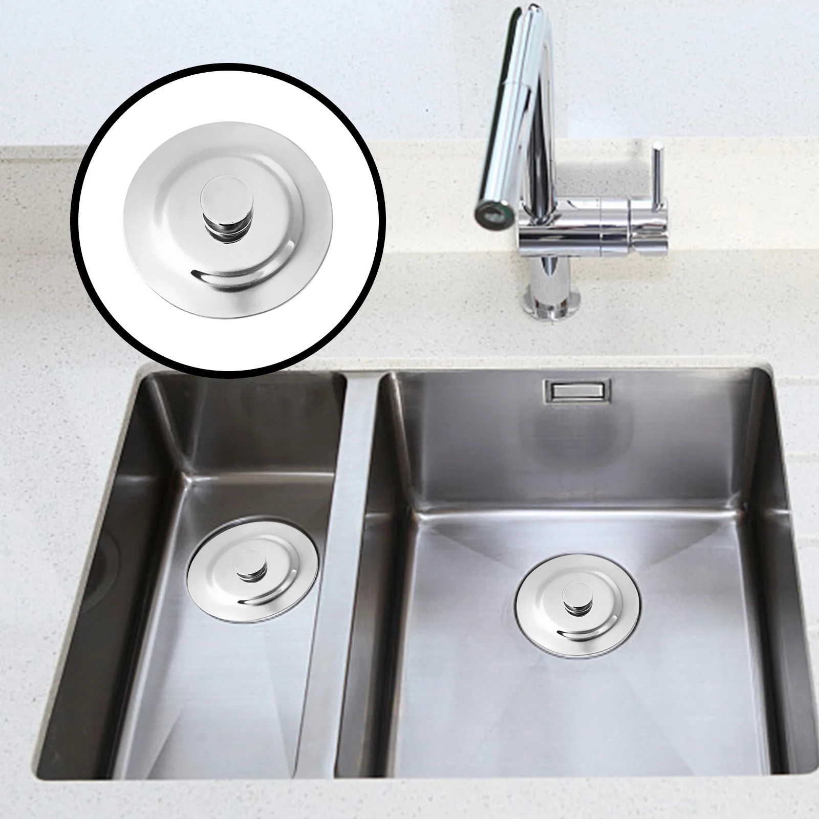 

Drain Stopper Bathtub Plug Tub Bathroom Cover Sink Turn Hair Catcherkit Trim Bath Metal Lift Floor Steel Trip