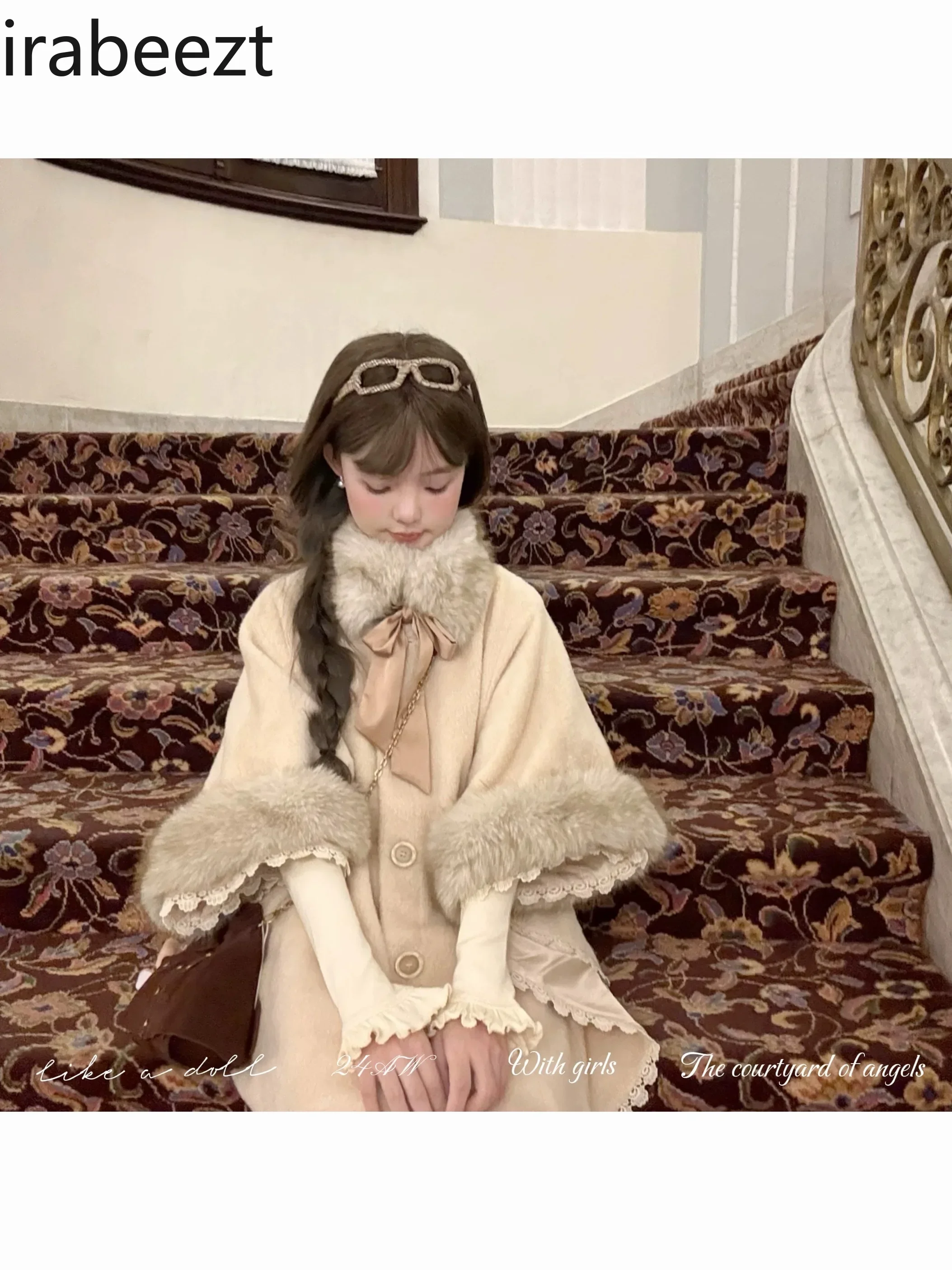 Модный дизайн меховая накидка средней длины пальто Ropa Invierno 2024 элегантная