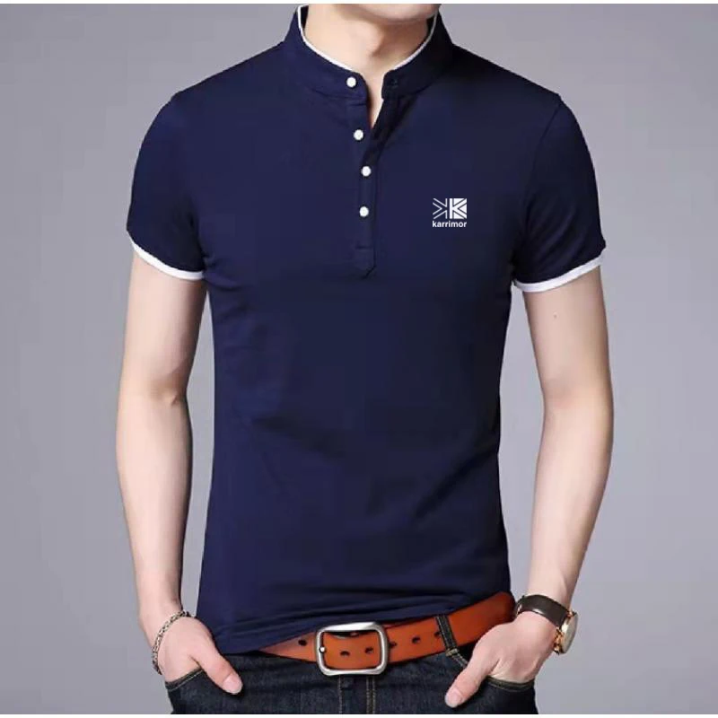 

2023 New Men's Summer Classic Solid Short Sleeve T-shirt Youth Fashion Business Top Casual Men's Sports POLO Top