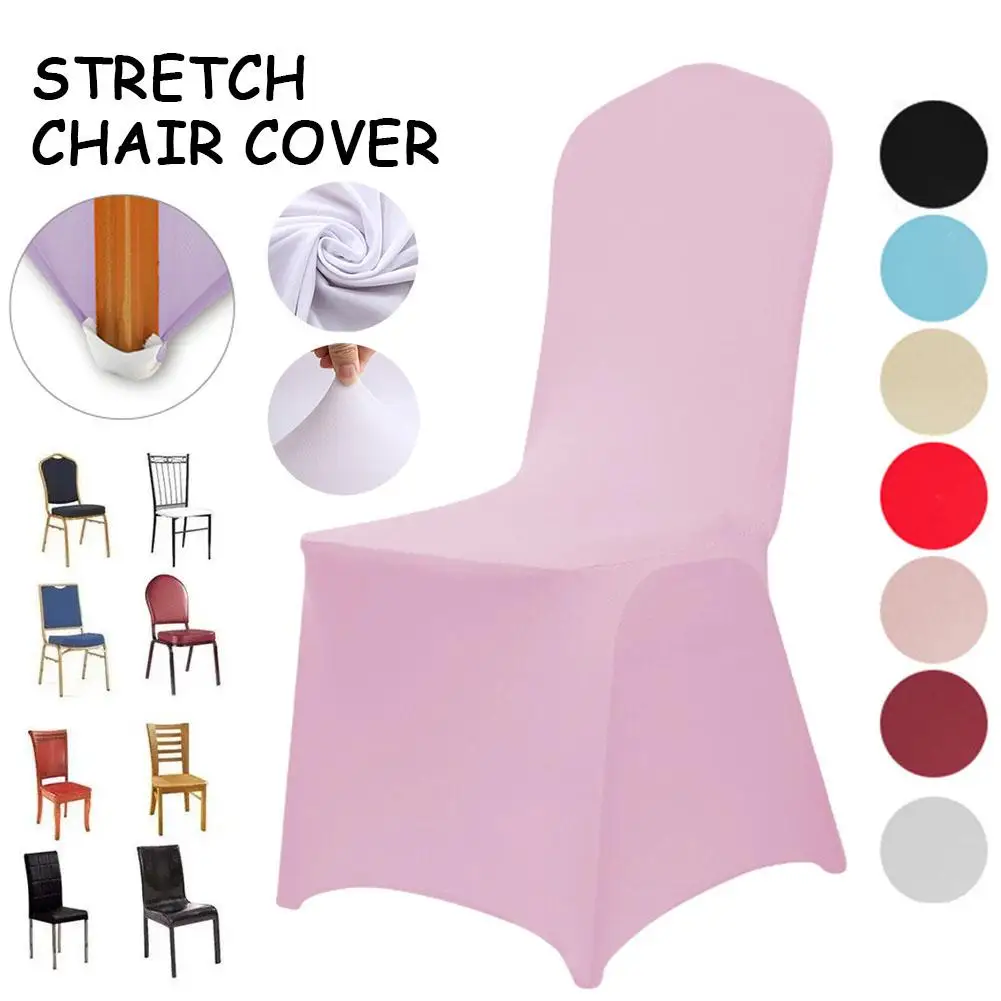 

9 Colors Wedding Chair Covers Spandex Stretch Slipcover For Restaurant Banquet Hotel Dining Party Universal Chair Cover D5d1