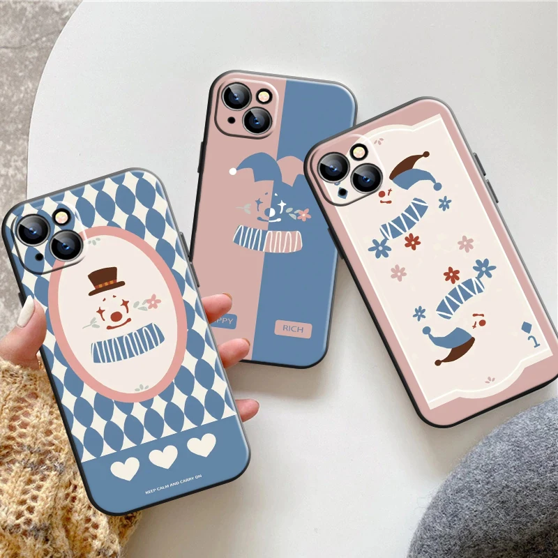 

Candy Color Funny Cartoon Phone Case For iPhone 13 11 Pro 12 Mini MAX X XR XS 8 7 Plus 6 6s SE 2020 Liquid Silicon Carcasa