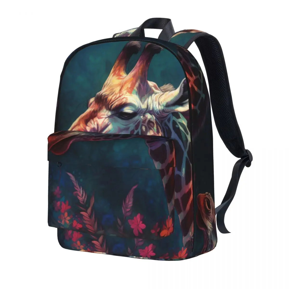 

Giraffe Backpack Fine Colorful Painting Kawaii Backpacks Boy Cycling Lightweight School Bags Colorful Rucksack