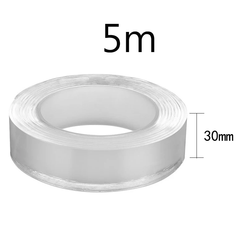

Transparent Nano Tape 1M/3M/5M Washable Reusable Double Sided Tape Adhesive Nano Traceless Paste Fixing Tape Cleanable House