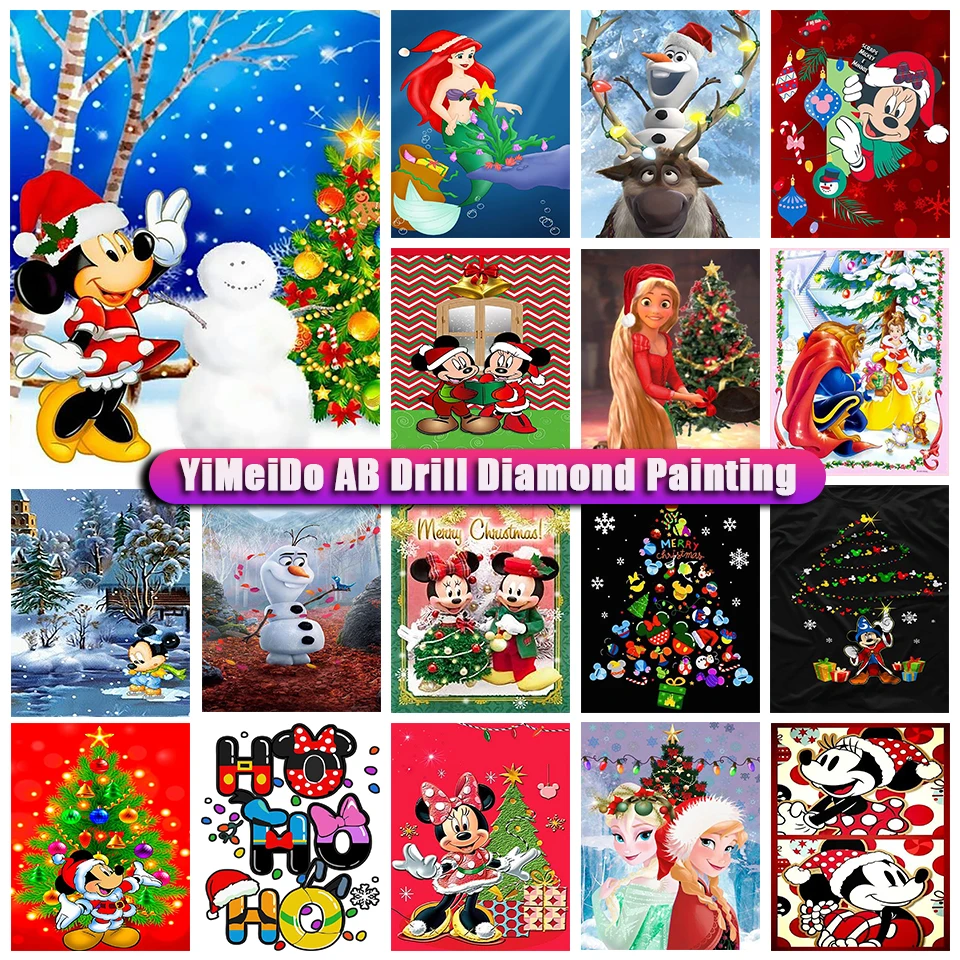 

Disney Zipper Bag 5D Diy AB Diamond Painting Christmas Mickey Mouse Diamond Embroidery Cartoon Cross Stitch Mosaic Home Decor