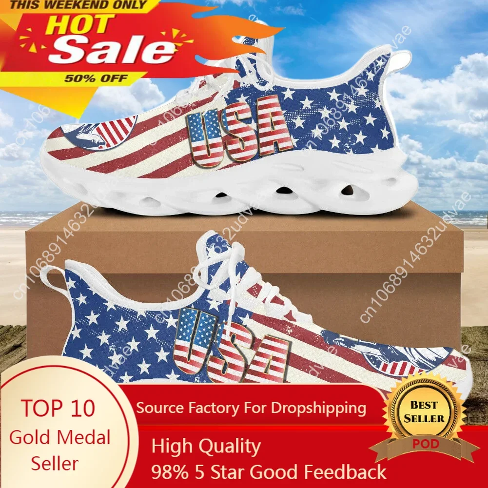 7.4 American Flag Statue of Liberty Print Flat Shoes for Women Cool Sneaker Female Spring Summer Woman Footwear