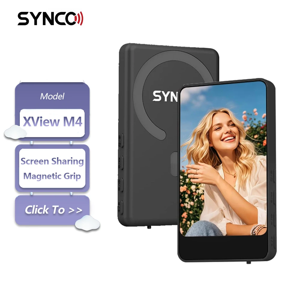 Фото SYNCO XView M4 Экран монитора для селфи для фотосъемки смартфона Монитор задней камеры с управлением Bluetooth для IOS Android №1