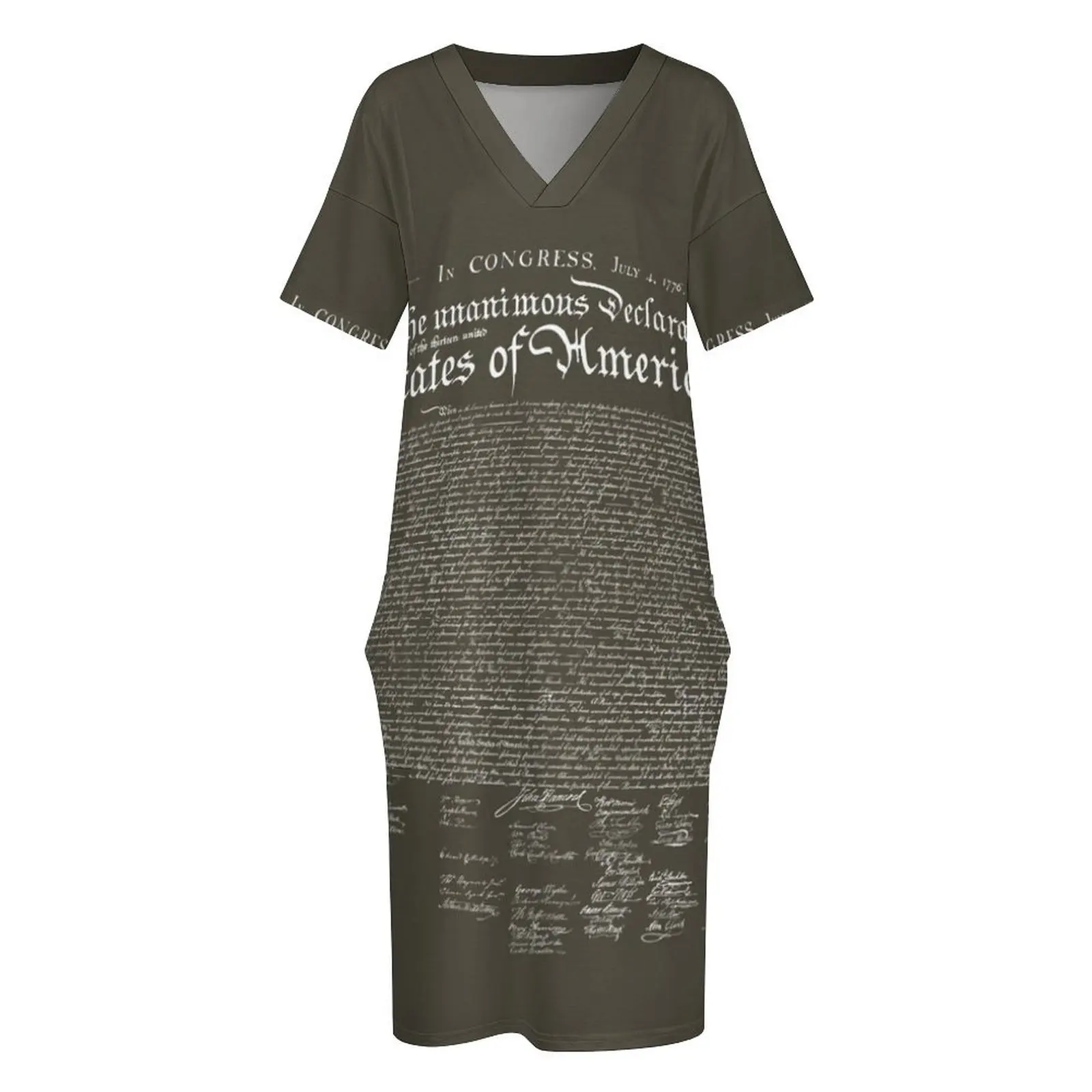 Американское решения независимости (темное) Свободное платье с карманами одежда